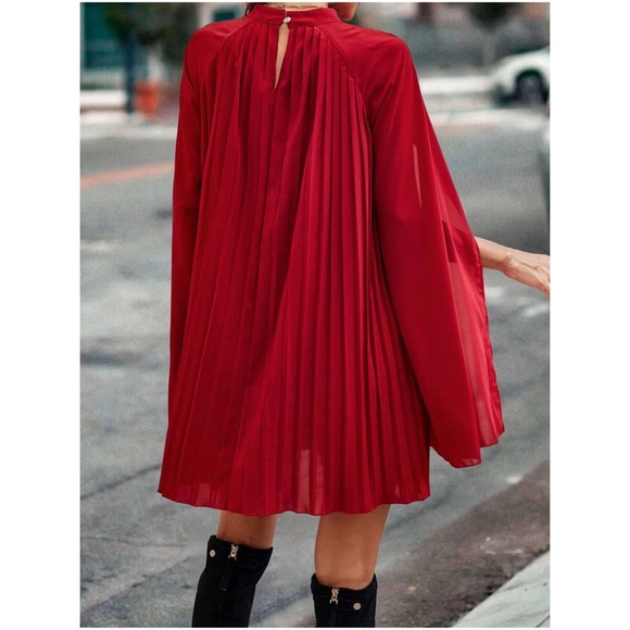 Classic Black Pleated Party Holiday Formal Dress - Picture 8 of 8